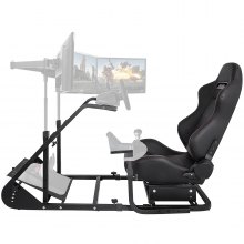 VEVOR Simulator Cockpit RS6 with Real Racing Seat Simulator Height Adjustable Racing Wheel Stand with Logitech G25, G27, G29, G920 Next Level Racing Wheel and Pedals Not Included