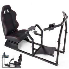 Racing Simulator Cockpit Gaming Chair W/ Monitor Stand Cool Reclinable Anti-rust