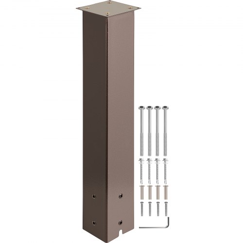 

VEVOR Mailbox Post, 27" High Mailbox Stand, Bronze Powder-Coated Mail Box Post Kit, Q235 Steel Post Stand Surface Mount Post for Sidewalk and Street Curbside, Universal Mail Post for Outdoor Mailbox