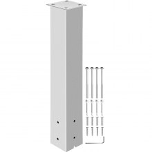 Vevor Mailbox Post, 27" High Mailbox Stand, White Powder-coated Mail Box Post Kit, Q235 Steel Post Stand Surface Mount Post For Sidewalk And Street Curbside, Universal Mail Post For Outdoor Mailbox