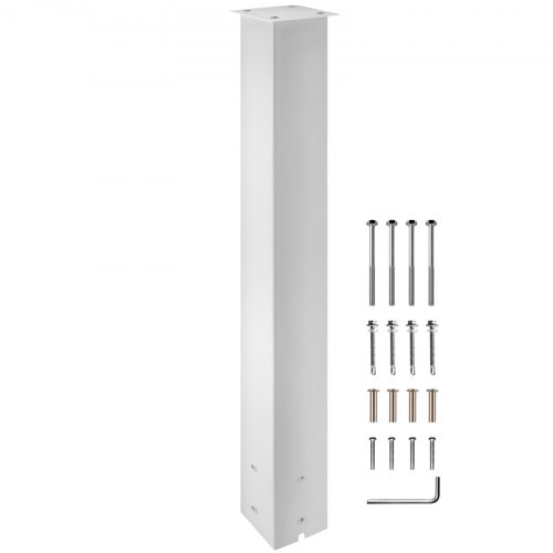 Vevor Mailbox Post, 43" High Mailbox Stand, White Powder-coated Mail Box Post Kit, Q235 Steel Post Stand Surface Mount Post For Sidewalk And Street Curbside, Universal Mail Post For Outdoor Mailbox
