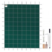 VEVOR Swimming Pool Cover Pool Safety Cover 16x32FT Rectangle Inground Safety Pool Cover Green Mesh Solid Pool Safety Cover for Swimming Pool Winter Safety Cover