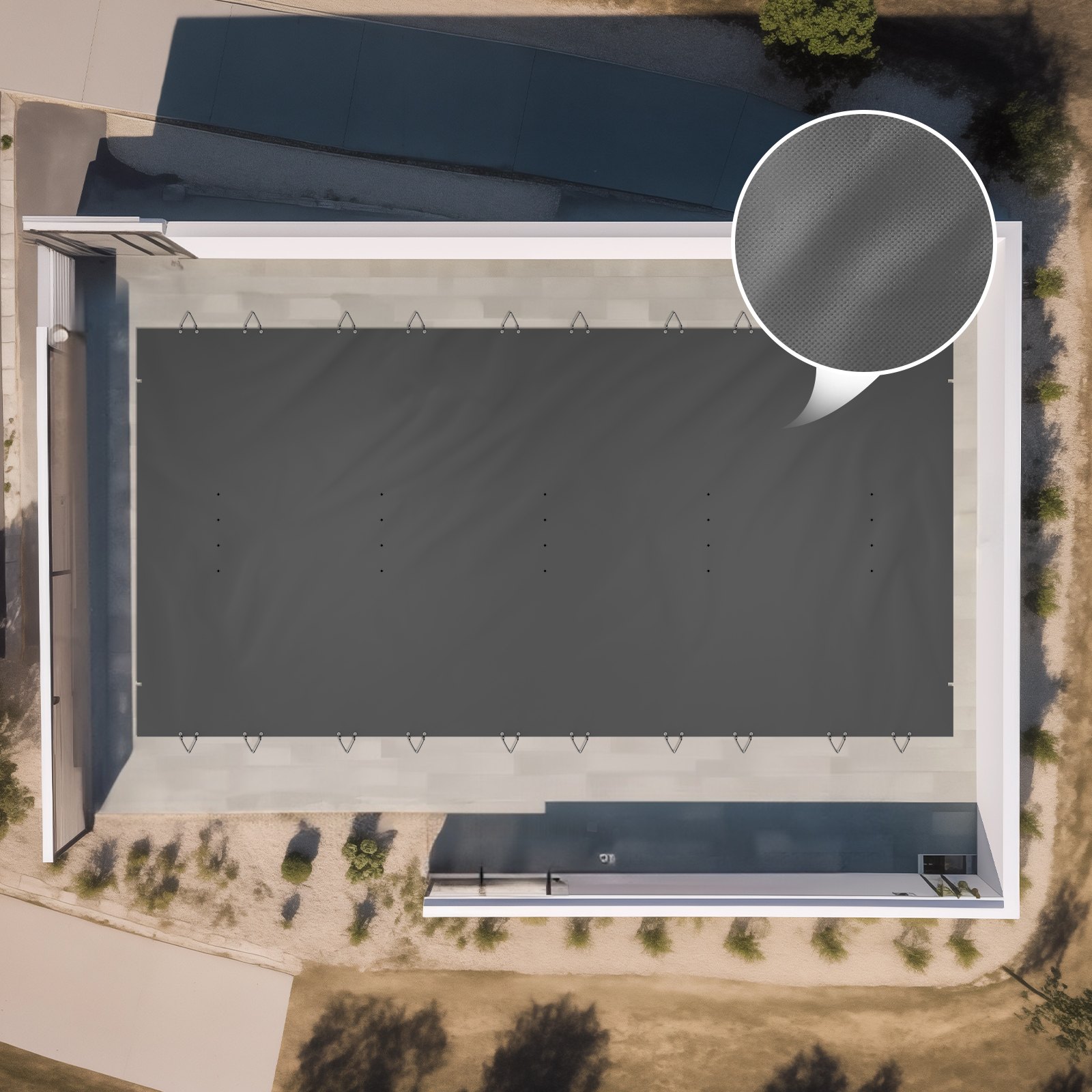 VEVORi basseini turvakate sobib 3,2 x 5,67 m ristkülikukujulistele maa-alustele