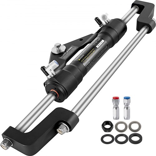 

VEVOR Hydraulic Steering Cylinder 300HP, Hydraulic Steering Front Mount Hydraulic Outboard Marine Steering Kit Without Hydraulic Hose and Helm for Outboards Boat Steering System