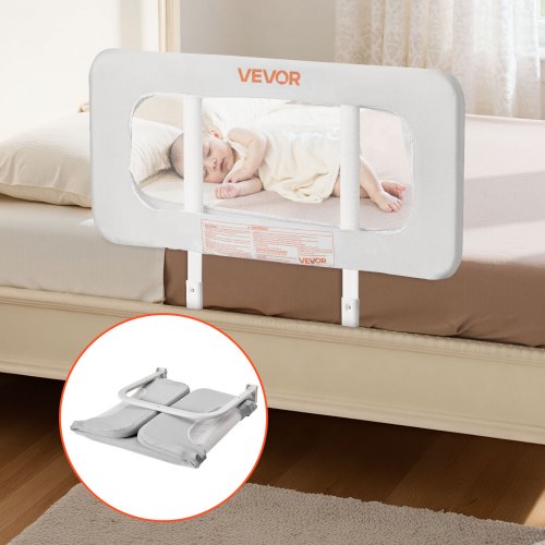 

VEVOR Toddler Bed Rail, Kids Beds Guard Rail with Reinforced Iron Pipe and Oxford Cloth, Adjustable Height Bed Side Railing, Portable Guard Bumper Barrier for Crib, Bunk, 31.5 x 26.38 in, 1 Piece
