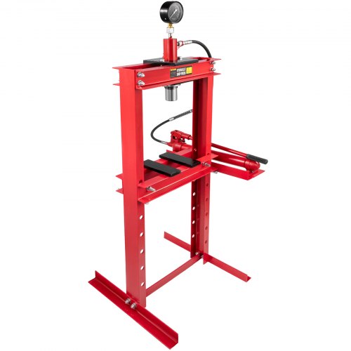 VEVOR Hydraulic Press 12 Ton Hydraulic Shop Floor Press with Heavy Duty Steel Plates and H Frame Working Distance 34"(87cm) Top Mount for Gears and Bearings