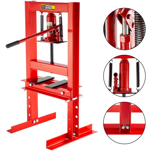 Hydraulic Shop Press Floor Shop Equipment 6ton Jack Stand H Frame Red