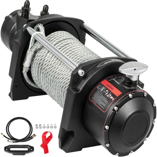 Vevor Hydraulic Winch, Anchor Winch 10000lbs, Steel Cable Drive Winch For Towing