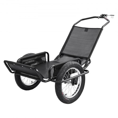 

VEVOR Bike Cargo Trailer 320 lbs Load Heavy-Duty Bicycle Game Cart Foldable, All-Purpose Utility Trailer with 16-Inch Wheels for Any Terrain, Off-Road, Carbon Steel Frame, Fits 22-28 in Bike Wheels