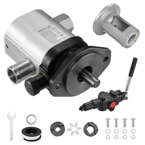 VEVOR Hydraulic Wood Log Splitter Pump Kit, 22GPM, 2 Stage 4000PSI Aluminum Hydraulic Gear Pump, with Valve Coupling Installation Base 3/4 NPT Outlet 3600 RPM, for Small Engine Mounting Log Splitter