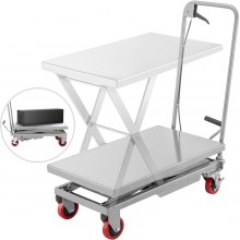 Vevor Hydraulic Scissor Cart Lift Table Cart 500lbs Scissor Lift Table White