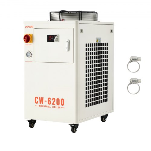 

VEVOR Industrial Water Chiller, 17,060 BTU/h, Industrial Water Cooler Cooling System with Compressor, 3.96  Gal Tank Capacity, 18.5 GPM Max Flow Rate, for CO2 Laser Tube Engraving & Cutting Machine