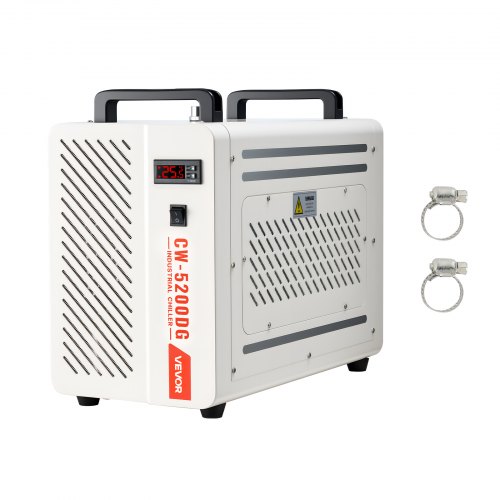 

VEVOR Industrial Water Chiller, 5460 BTU/h, Industrial Water Cooler Cooling System with Compressor, 1.8  Gal Tank Capacity, 3.4 GPM Max Flow, Laser Chiller, for CO2 Laser Engraving & Cutting Machine