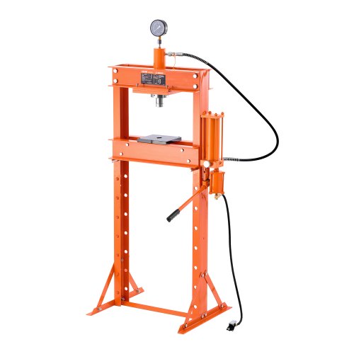 VEVOR Hydraulic Shop Press, 20 T H-Frame Pneumatic Shop Press with Press Plate, Stable Garage Floor Adjustable Hydraulic Press with Triangular Support