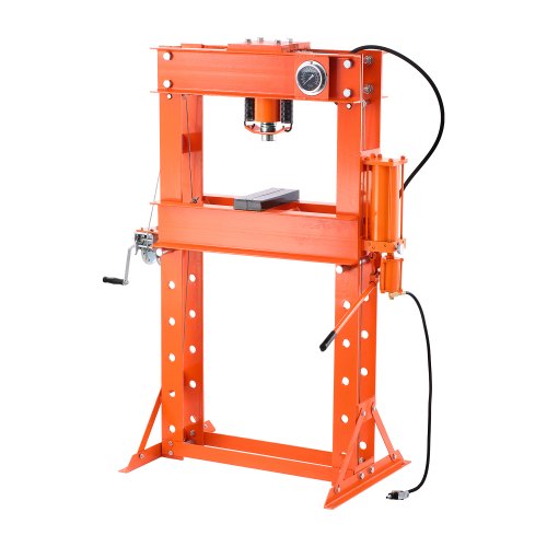 

VEVOR Hydraulic Shop Press, 50 T H-Frame Pneumatic Shop Press with Press Plate & Triangular Support, Stable Garage Floor Adjustable Hydraulic Press with Relief Valve, Fit for Bending & Straightening