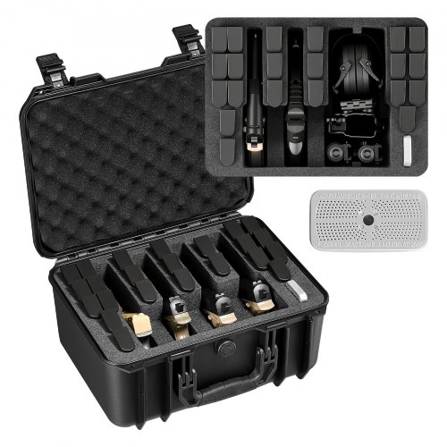

VEVOR Hard Pistol Case, Heavy Duty Hard Gun Case with XPE Foam Lining, Waterproof Pistol Storage Box with Customizable Interior & Handle for Gun, Lenses, Camera, Gear, TSA Compliant, 15.9x12.5x7.5 in