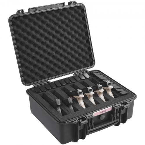 

VEVOR Hard Pistol Cases with Pre-cut PU Foam Lockable Pistol Case for 6 Pistol