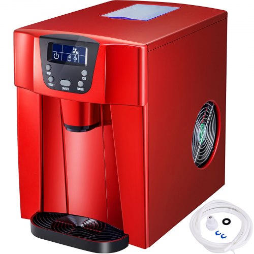 3 In 1 Countertop Ice Maker 12kg/26ibs Red 26ibs/24h Kitchen 2l Water Tank