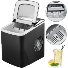 Vevor 26 Ibs Ice Cube Maker Automatic Machine Tabletop Abs Shell 2.2l Water Tank - VEVOR