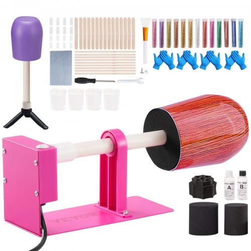 

VEVOR Cup Turner for Crafts Tumbler, Tumbler Turner DIY Glitter Epoxy Resin Tumblers, Epoxy Pen Turner Attachment with Silent Motor Two-way Rotation Silicone Pad, Cup Spinner Tested to UL Standards