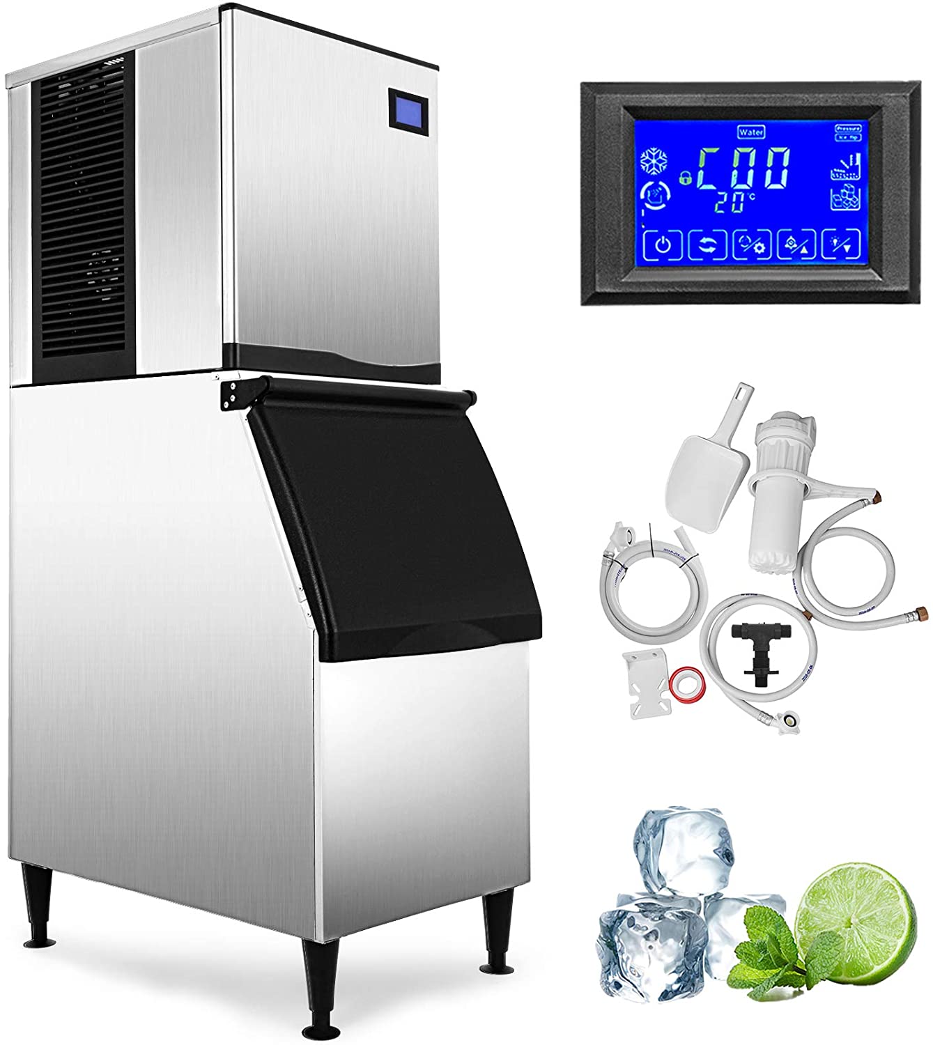 350 Lbs /24h Commercial Ice Maker Ice Cube Machine Ice Cream Store Water Filter от Vevor Many GEOs