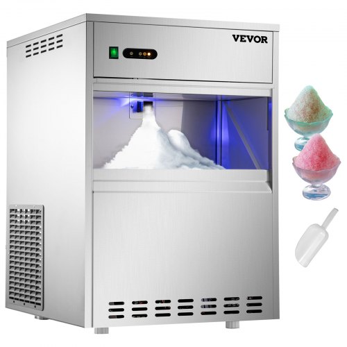 

VEVOR 110V Commercial Snowflake Ice Maker 88LBS/24H, ETL Approved Food Grade Stainless Steel Flake Ice Machine Freestanding Flake Ice Maker for Seafood Restaurant, Water Filter and Spoon Included