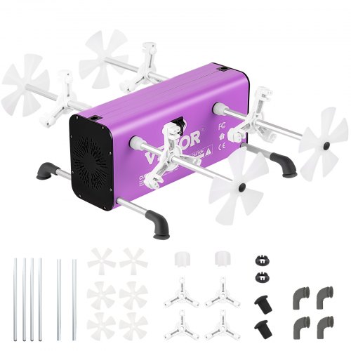 VEVOR 4 Cup Turner, 2 Speeds Multiple Tumbler Spinner Rotator Machine Kit with 4 Removable and Adjustable Arms, Mute Motor, Aluminum Alloy Frame, 4 Independent Switches for DIY Glitter Crafts(Purple)