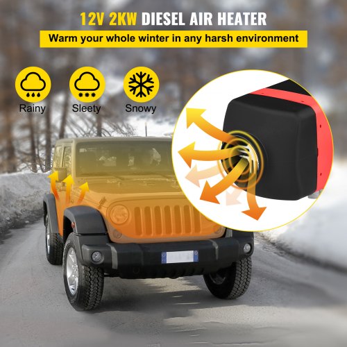 RVs Caravans Campers Construction Vehicles Car Heater,Air Diesel Heater LCD Remote Control Parking Heater with Silencer,2KW Fuel Heater for Trucks Boat Car Bus 12V/24V,Buses