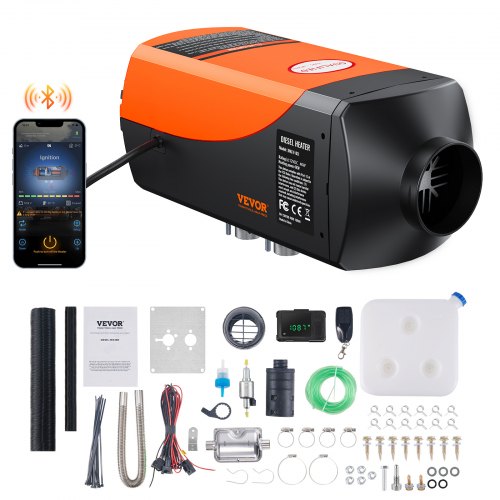 

VEVOR Bluetooth App Control Diesel Air Heater, 12V 5KW Diesel Heater with Automatic Altitude Adjustment, Remote Control and LCD, Diesel Parking Heater for RV Trailer Camper Van Boat And Indoors