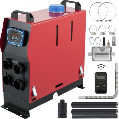 VEVOR Diesel Air Heater, 12V 3KW All-in-one Bunk Heater, LCD Switch and Remote Control, 4 Air Outlet w/Large Air Flow, Silencer for Low Noise, Diesel Heater for RV Trucks Bus and Trailer