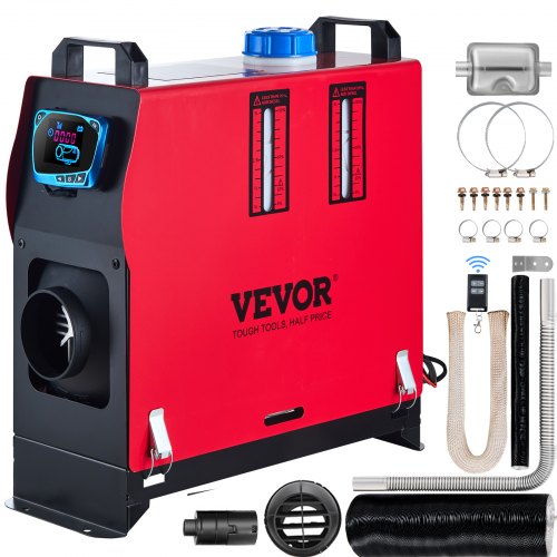 

VEVOR 5KW Diesel Air Heater All in One 1 Air Outlet Diesel Heater 12V Remote Control Parking Heater Silencer with Blue LCD Switch for RV Trucks Bus and Trailer