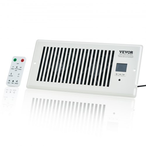 

VEVOR Register Booster Fan, Quiet Vent Booster Fan Fits 4” x 10” Register Holes, with Remote Control and Thermostat Control, Adjustable Speed for Heating Cooling Smart Vent, White