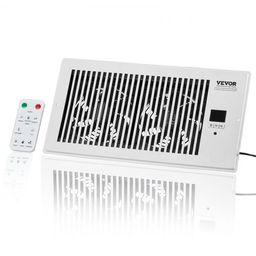 

VEVOR Register Booster Fan, Quiet Vent Booster Fan Fits 6 x 12 inch Holes, with Remote Control and Thermostat Control, Adjustable Speed for Heating Cooling Smart Vent, White