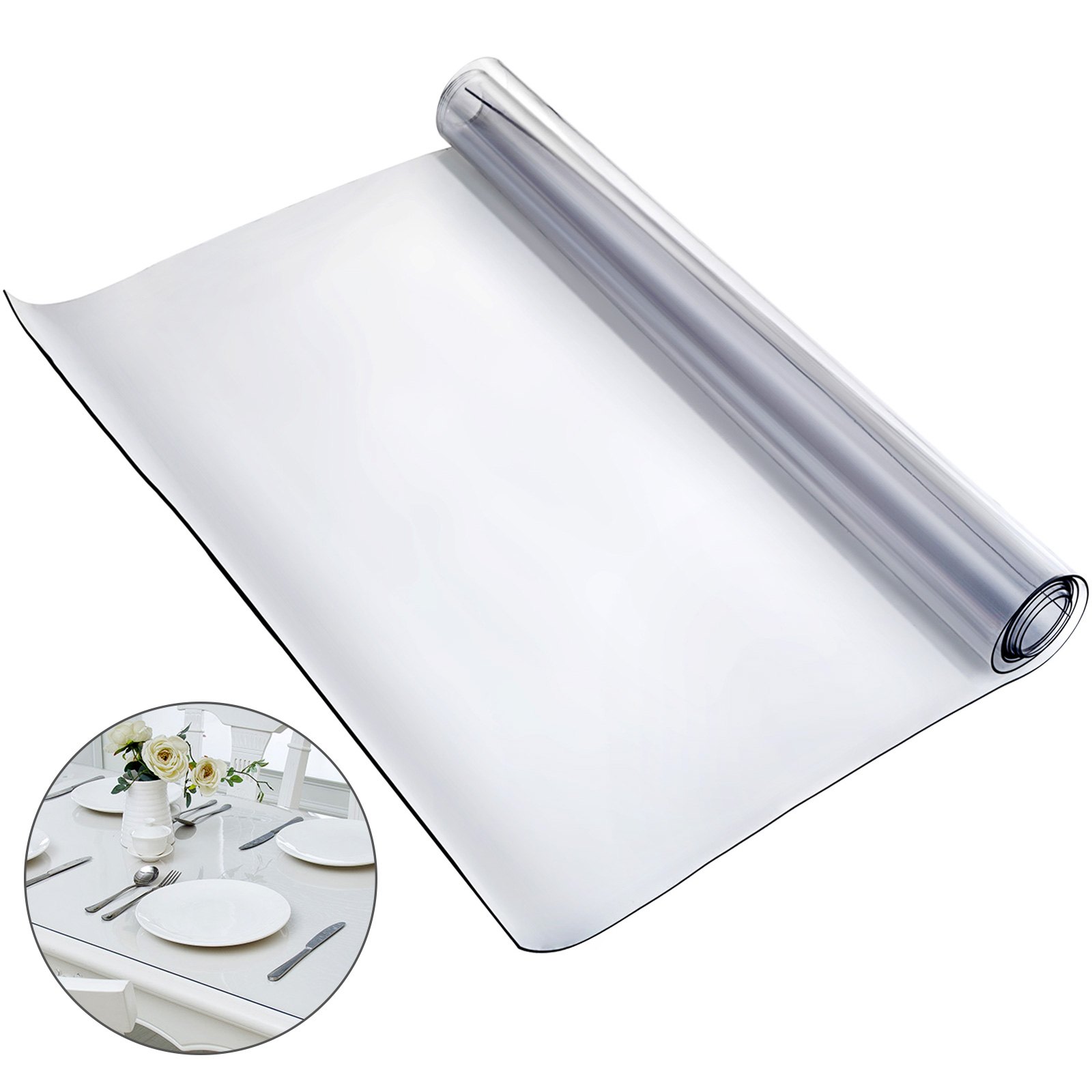 Crystal Clear Pvc Tablecloth Protector Table Cover 42" X 80" High Quality от Vevor Many GEOs