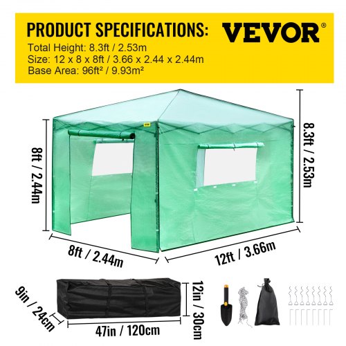 Vevor Walk-in Greenhouse Portable Pop 