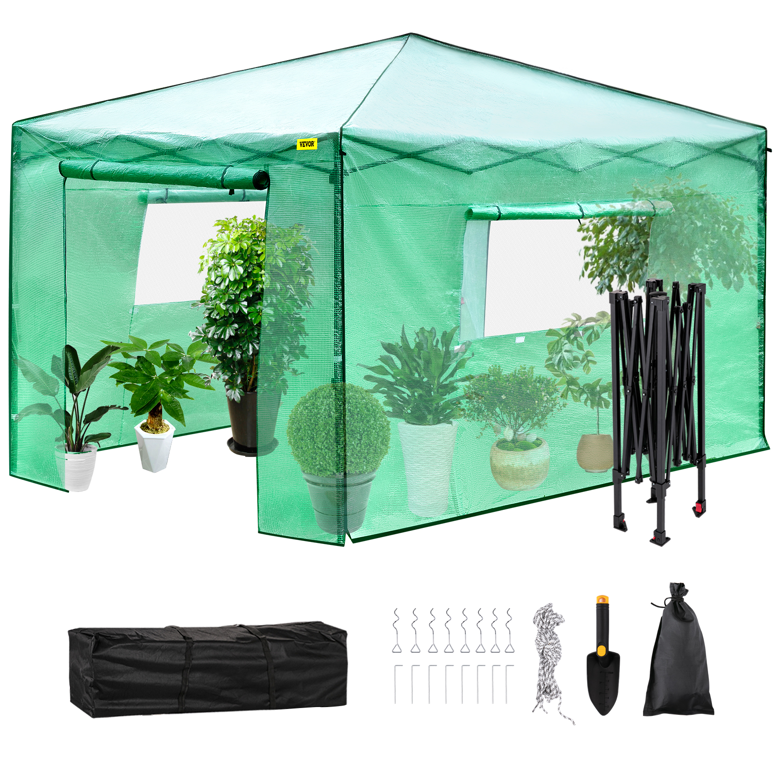 VEVOR Walk-in Greenhouse Portable Pop-up Garden 12x8ft w/Roll-up Doors &amp Windows от Vevor Many GEOs
