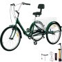 Foldable Adult Tricycle Folding Adult Trike 26'' 7 Speed Green Bikes w/Basket