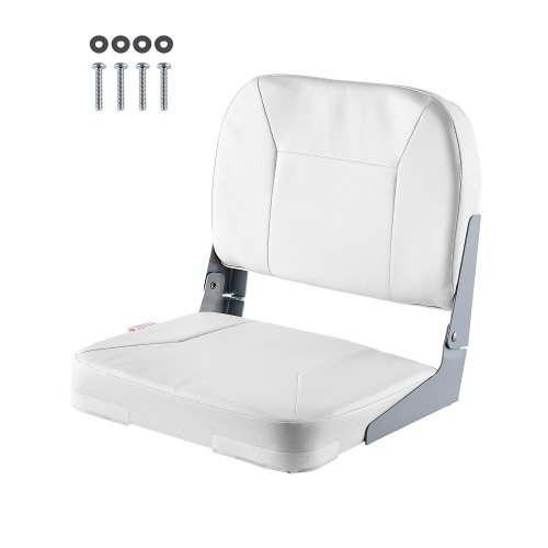 

VEVOR Boat Seat Low Backrest Folding Fishing Boat Seat Sponge Cushion White