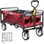 VEVOR Folding Wagon Cart Utility Collapsible Wagon 176 lbs w/ Adjustable Handle
