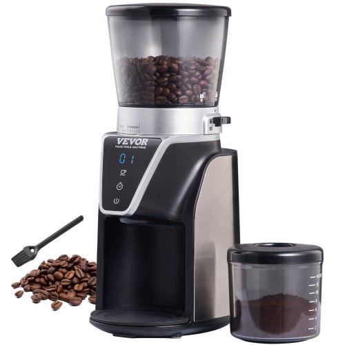 

VEVOR Conical Burr Grinder, Electric Adjustable Burr Mill with 51 Precise Grind Setting, 9.7-Ounce 13 Cups Coffee Bean Grinder, Perfect for Drip, Mocha, Hand Brew, French Press, Espresso, Silver