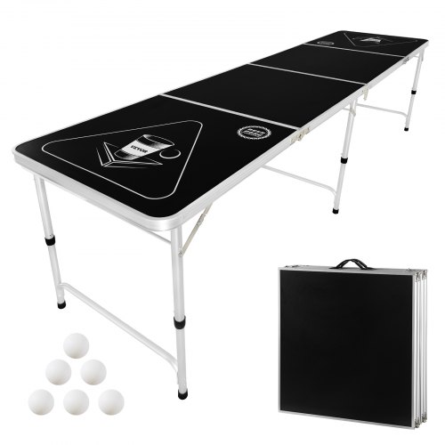 

VEVOR 2.4 m Folding Beer Pong Tailgate Table Party Drinking Game Carrying Handle