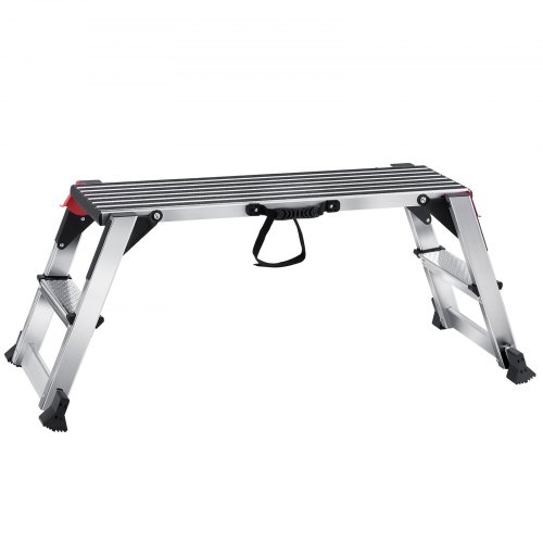 

VEVOR Folding Work Platform, 660 lbs Load Capacity, Aluminum Drywall Stool Ladder, Heavy Duty Work Bench w/ Non-Slip Feet, Ideal for Washing Vehicles, Cleaning, Painting, Decorating，128 L x30 W x48.7 H cm
