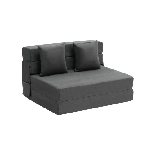 

VEVOR Folding Sofa Bed 3-in-1 Foldable Couch Bed with 2 Pillows Dark Grey Twin