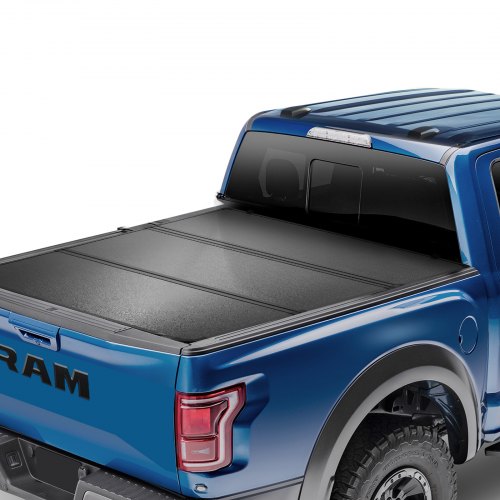 

VEVOR Tri-Fold Truck Bed Tonneau Cover, Compatible with 2015-2024 Ford F-150, 6.5' (79") Bed, Only Fit 6.5' x 5.4' (79" x 65.2") Inside Bed, 400 lbs Load Capacity, LED Light, Quick Folding, Black