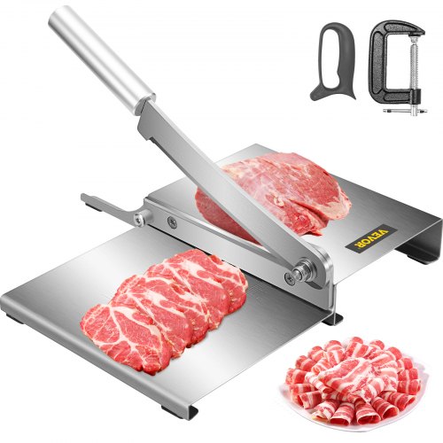 Double Blade Adjustable Manual Food Meat Slicer Beef Mutton Sheet Cleaver Cutter 