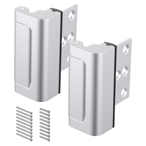 

VEVOR Door Reinforcement Lock, 2 Pack Home Security Door Lock, with 3 Inch Stop Withstand 800 lbs of Force, with 8 Screws, for Inward-Opening, Aluminum Alloy, Add Extra High Security to Your Home