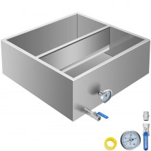 2'x2' Flow Divided Maple Syrup Pan w/Valve, Therm, Plugs. Evaporator