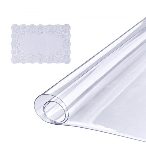 Plastic Table Cover 42 x 78 Inch, 1.5 mm Thick Clear Table Protector,  Rectangle Clear Desk