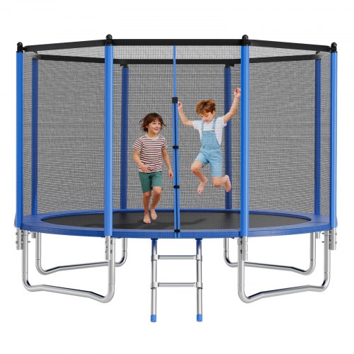 

VEVOR Outdoor Trampoline, 14FT Round Recreational Trampoline with Enclosure Net, ASTM Approved, Heavy Duty Trampolines, Max 450 lbs Weight Capacity, Anti-Rust Backyard Trampolines for Kids & Adults