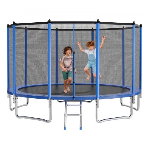

VEVOR Outdoor Trampoline, 15FT Round Recreational Trampoline with Enclosure Net, ASTM Approved, Heavy Duty Trampolines, Max 470 lbs Weight Capacity, Anti-Rust Backyard Trampolines for Kids & Adults